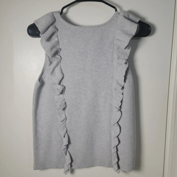 Madewell Gray Ruffled Sweater Tank | Madewell Sweater | Madewell Tank | Size Sm - Picture 5 of 7